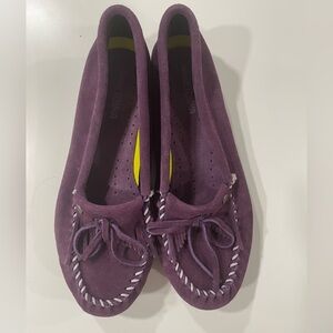 Minnetonka moccasin leather loafers purple - 11
